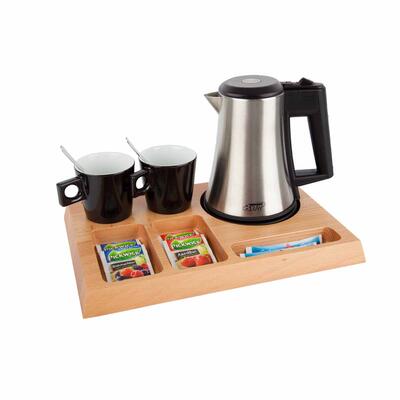 Natural Wood Tray SIGNUM With Star Kettle
